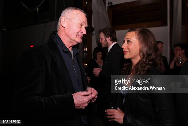 Actor Creed Bratton and actress Rashida Jones attend the premiere of NBC's Parks & Recreation hosted by Kahlua held at My House on April 9, 2009 in...