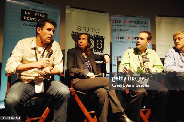 David Fenkel, Orly Ravid and Scott Kirsner at the 2009 Los Angeles Film Festival's Film Financing Conference and Party at the Landmark Theater on...