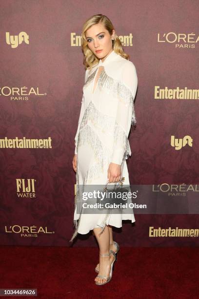 Skyler Samuels arrives to the 2018 Entertainment Weekly Pre-Emmy Party at Sunset Tower Hotel on September 15, 2018 in West Hollywood, California.