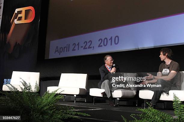 Conference Chairman and Co-Producer Bob Dowling and Director Paul W.S. Anderson speak onstage at the Variety 3D Game Summit held at the Universal...