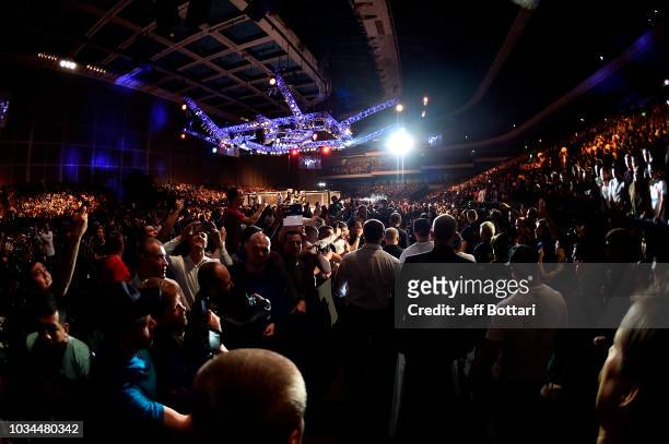 General view of fans in the arena during the UFC Fight Night event at Olimpiysky Arena on September 15, 2018 in Moscow, Russia.