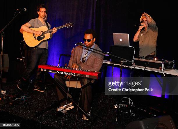 Musicians Kelley James, James Kinney and Cisco Adler perform onstage during "Learn to Ride" with the Audi Sportscar Experience 2010, presented by...