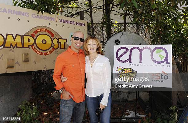 Ido Leffler and Frances Fisher attend the Environmental Media Association and Yes to Carrots Garden Luncheon at The Learning Garden at Venice High...