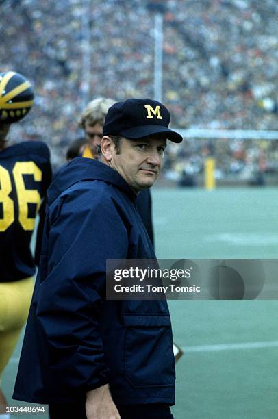 Michigan head coach Bo Schembechler during game vs Michigan State. Ann Arbor, MI CREDIT: Tony Tomsic