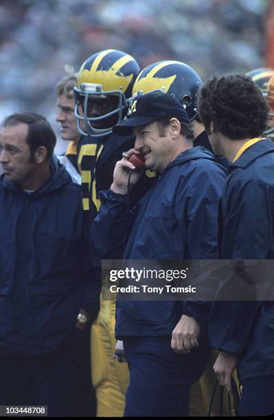 Michigan head coach Bo Schembechler during game vs Michigan State. Ann Arbor, MI CREDIT: Tony Tomsic