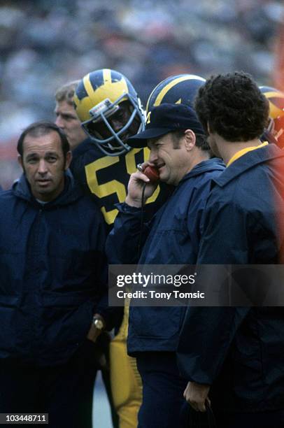 Michigan head coach Bo Schembechler during game vs Michigan State. Ann Arbor, MI CREDIT: Tony Tomsic