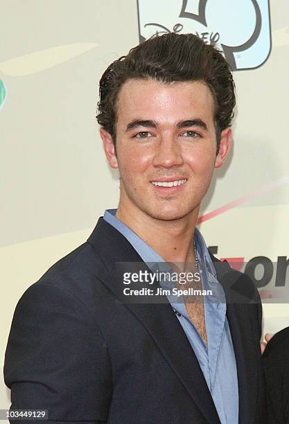 Musician/actor Kevin Jonas attends the premiere of "Camp Rock 2: The Final Jam" at Alice Tully Hall, Lincoln Center on August 18, 2010 in New York...