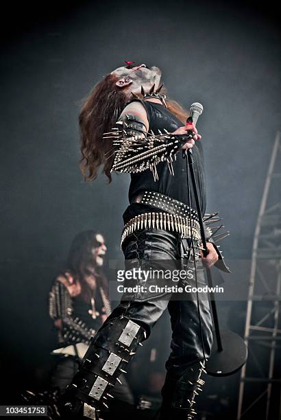Pest of Gorgoroth performs on stage at Bloodstock Open Air Metal Festival at Catton Hall on August 15, 2010 in Derby, England.