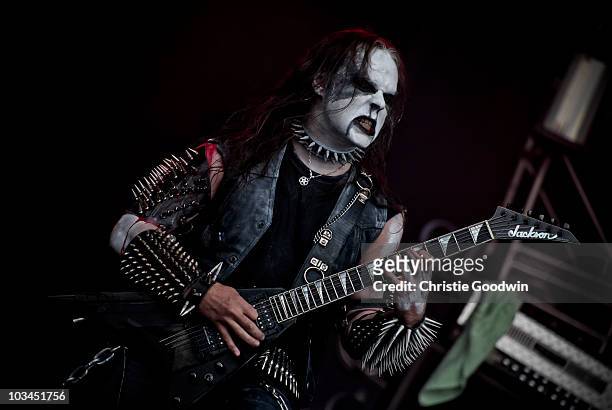 Infernus of Gorgoroth performs on stage at Bloodstock Open Air Metal Festival at Catton Hall on August 15, 2010 in Derby, England.