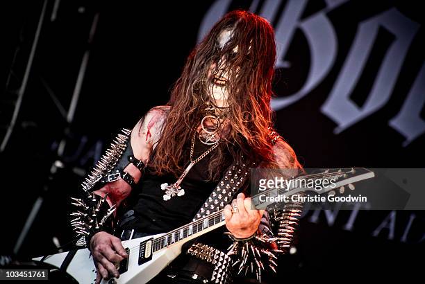 Infernus of Gorgoroth performs on stage at Bloodstock Open Air Metal Festival at Catton Hall on August 15, 2010 in Derby, England.