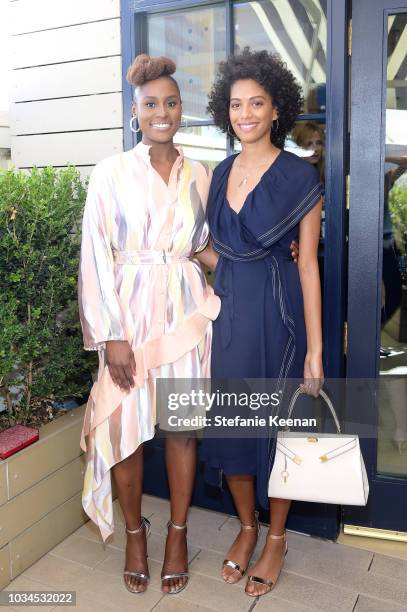 Issa Rae and Stefani Robinson attend Glamour x Tory Burch Women To Watch Lunch on September 16, 2018 in Los Angeles, California.