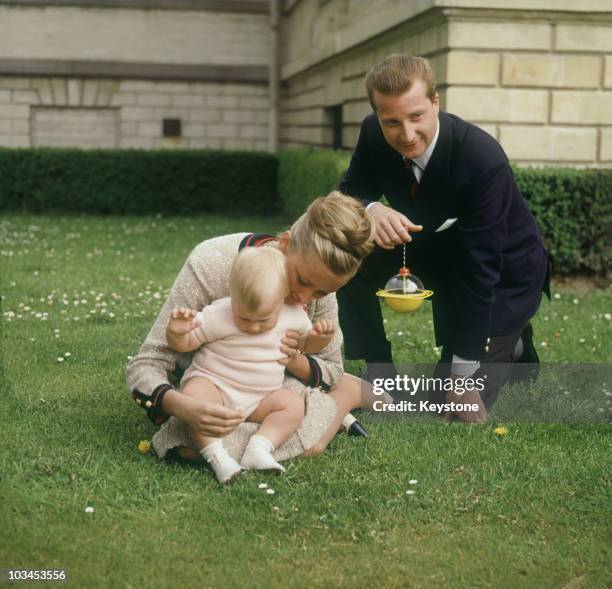 Prince Albert and Princess Paola of Belgium with their son Prince Philippe in 1961.