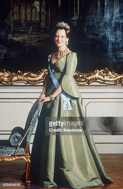 Queen Margrethe of Denmark poses on her 40th birthday on June 16, 1980.