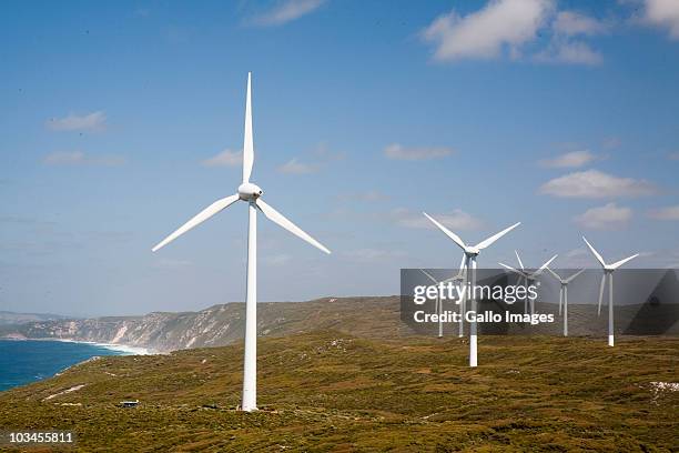 wind turbines at albany wind farm, albany, western australia, australia - wind farm australia fotografías e imágenes de stock