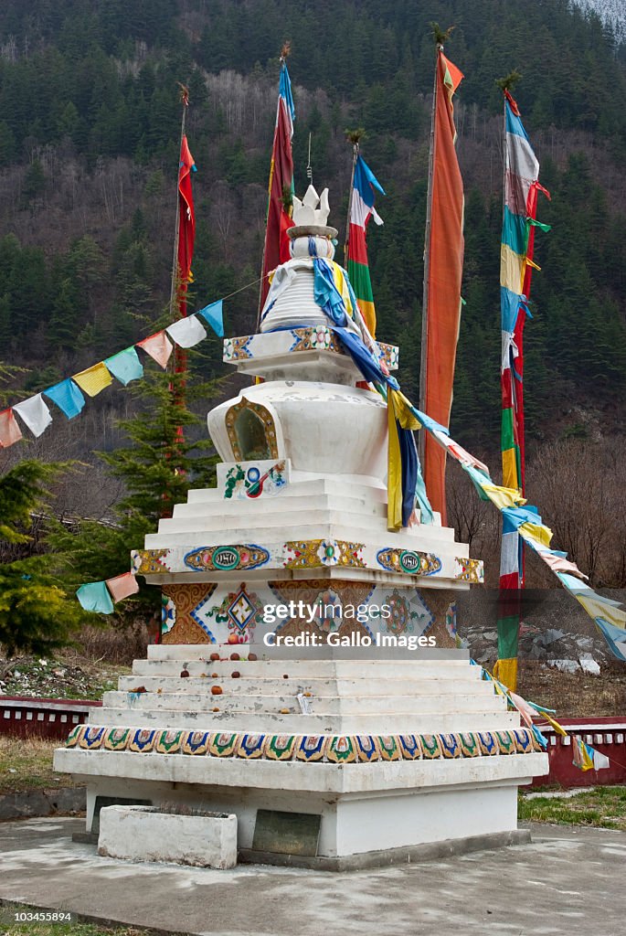 Stupa at Zechawa Tibetan Village, Jiuzhaigou National Scenic Area, Sichuan Province, China