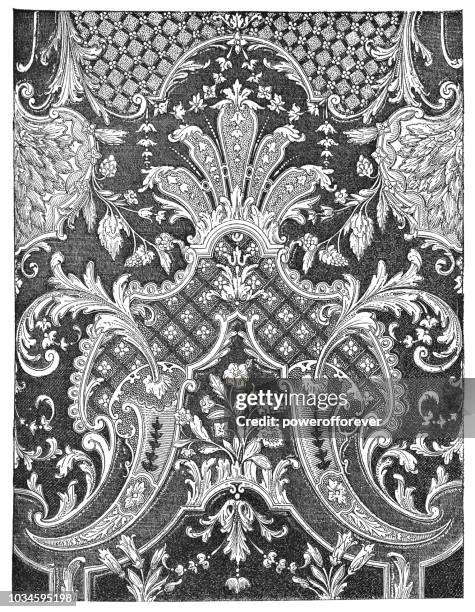 louis xiv style leather of cordoba (1643–1715) - louis xiv of france stock illustrations