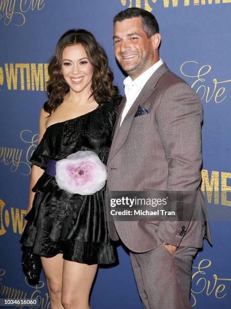 Alyssa Milano and Dave Bugliari attend Showtime Emmy Eve nominees celebration held at Chateau Marmont on September 16, 2018 in Los Angeles,...