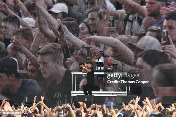 American rapper Logic on day three of the Gandoozy Music Festival at Overland Park Golf Course on September 14, 2018 in Denver, Colorado.