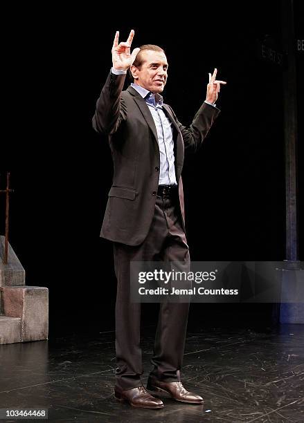 Actor Chazz Palmentari at the Curtain Call for the Broadway Production of "A Bronx Tale" at the Walter Kerr Theatre on October 25, 2007 in New York...