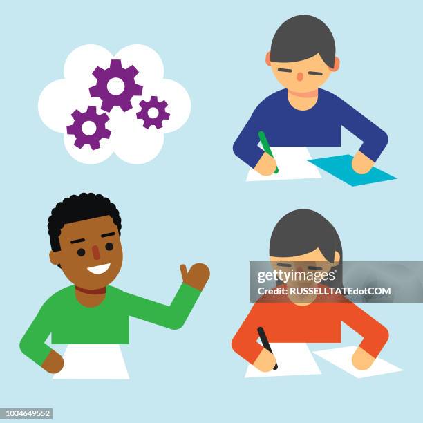 expressing ideas - ignoring child stock illustrations