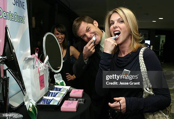 Actor Casper Van Dien and actress Catherine Oxenberg at the Access Hollywood "Stuff You Must..." Lounge Presented by On 3 Productions at Sofitel...