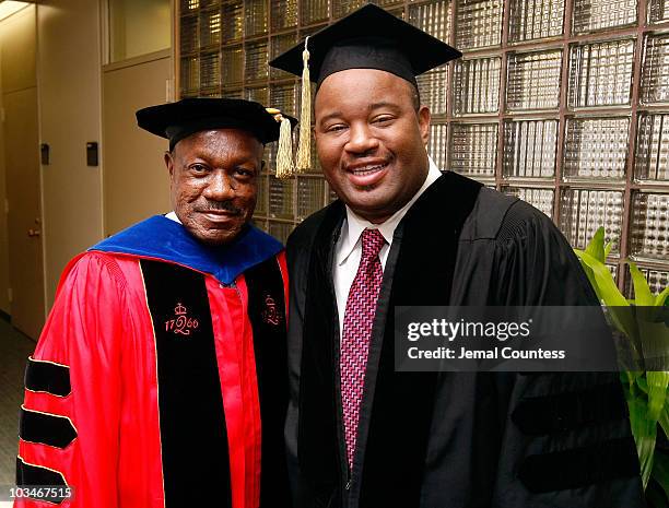 Dr. Edison O. Jackson, President of Medgar Evers College and Media Personality Dominic Carter attend the 3rd Pi Eta Kappa Honor Society Induction...