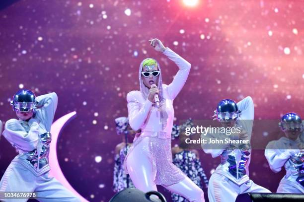 Singer Katy Perry performs at the 2018 Kaaboo Del Mar Festival at Del Mar Fairgrounds on September 16, 2018 in Del Mar, California.