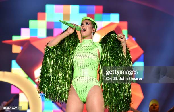 Singer Katy Perry performs at the 2018 Kaaboo Del Mar Festival at Del Mar Fairgrounds on September 16, 2018 in Del Mar, California.