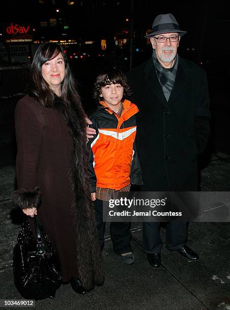 Playwright Lisa Loomer with Marchello Loomer and "Joe" attend the opening night of "Distracted" at the Roundabout Theatre Company's Laura Pels...