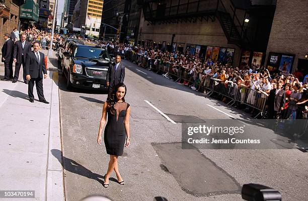 Actress Megan Fox visits the "Late Show With David Letterman" at the Ed Sullivan Theater on June 25, 2009 in New York City.