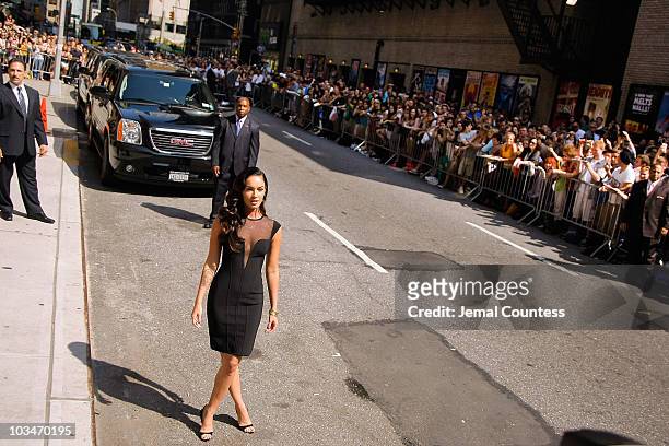 Actress Megan Fox visits the "Late Show With David Letterman" at the Ed Sullivan Theater on June 25, 2009 in New York City.