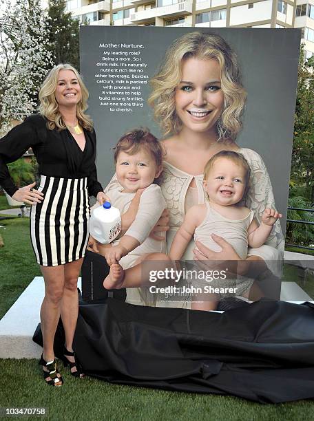 Actress Rebecca Romijn unveils her second Milk Mustache ad at "The Great Gallon Give" at The Backyard at W Los Angeles - Westwood on January 11, 2010...