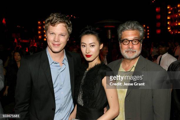 Actors Luke Ford, Isabella Leong and producer Sean Daniel attend the after party for the American premiere of "The Mummy: Tomb Of The Dragon Emperor"...
