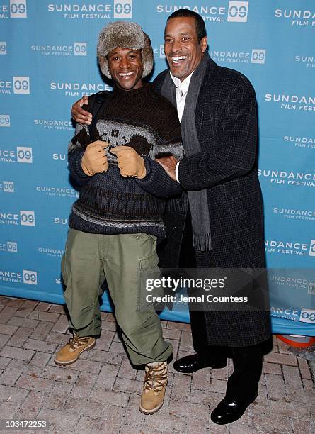 Actor Tommy Davidson and actor Phil Morris attend the premiere of "Black Dynamite" during the 2009 Sundance Film Festival at Library Center Theatre...