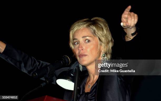 Sharon Stone as celebrity auctioneer at The 9th Annual Celebrity Golf Classic to benefit The Elizabeth Glaser Pediatric AIDS Foundation at Lakeside...