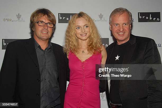 Director Allan White, Heather Graham and Producer Jerry Wayne attend the "Broken" New York City Premiere after-party at D'or at Amalia in New York...