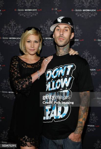 Shanna Moakler, left, and Travis Barker attend the launch of the new T-Mobile Sidekick LX at The Clubhouse on October 16, 2007 in Los Angeles,...