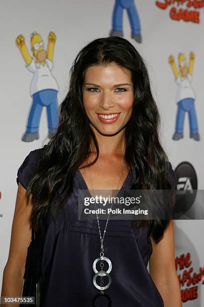 Actress Adrienne Janic arrives at "The Simpsons" game launch party presented by EA at the Hard Rock Cafe on October 30, 2007 in Universal City,...