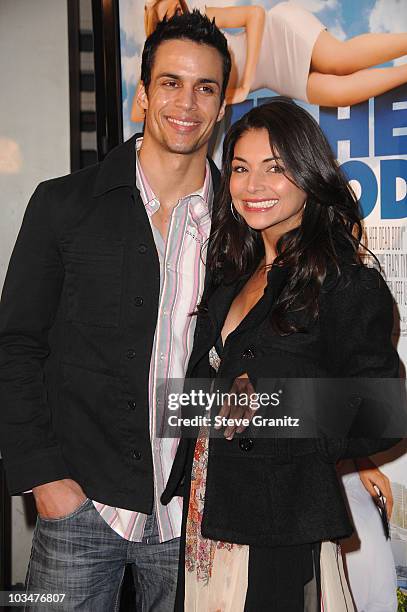 Matt Cedeno and fiancee Erica Franco arrives at "Over Her Dead Body" Los Angeles premiere at the ArcLight Hollywood Theatre on January 29, 2008 in...