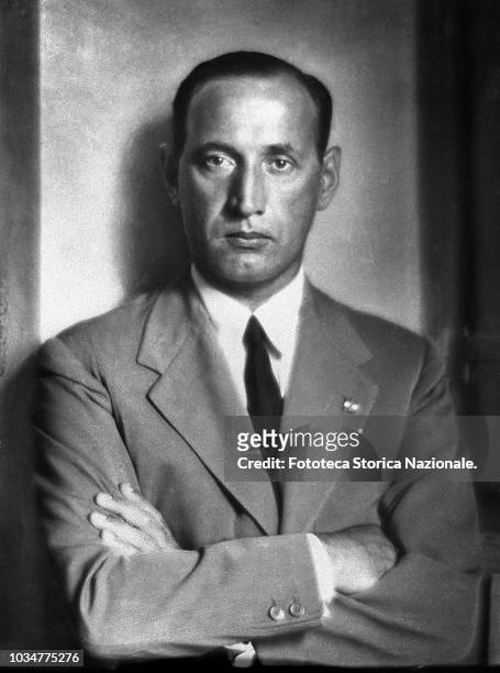 Piero Parini , diplomat, military, politician and Italian prefect, mayor of Milan for the RSI from 1943 to 1944. Portrait by Ghitta Carell an...