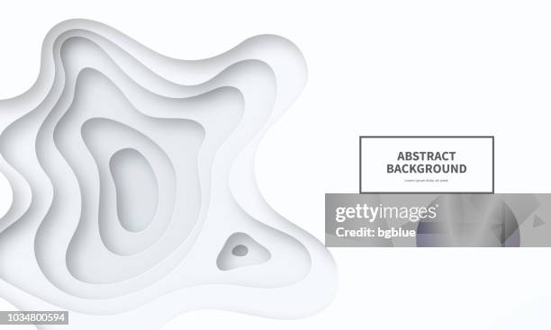 scherenschnitt hintergrund. graue abstrakte wellenformen - trendigen 3d design - abstract white stock-grafiken, -clipart, -cartoons und -symbole