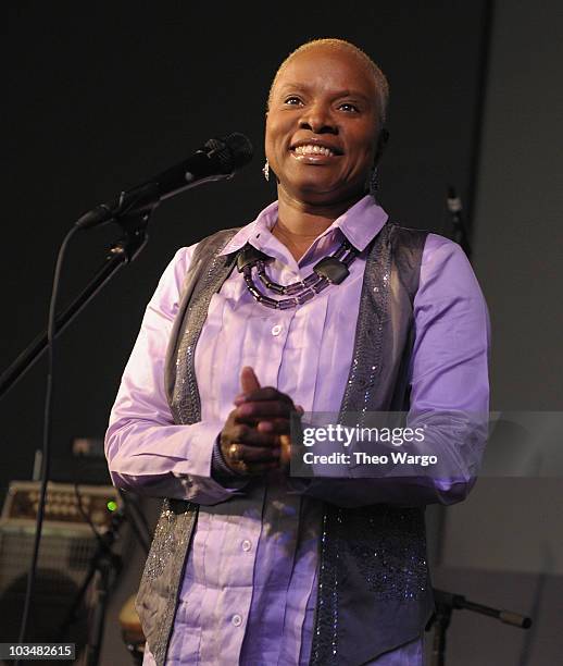 Angelique Kidjo performs at the Apple Store Soho on March 30, 2010 in New York City.