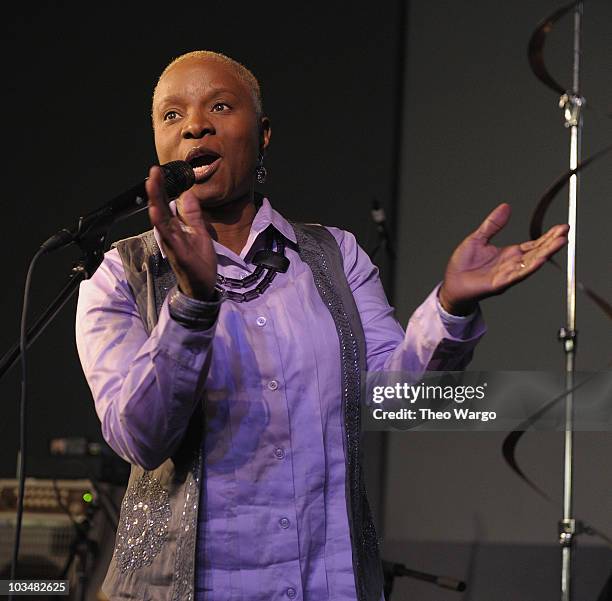 Angelique Kidjo performs at the Apple Store Soho on March 30, 2010 in New York City.