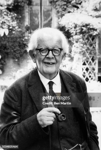 Jean Piaget Swiss psychologist known for his work in child development in the garden of his Geneva home, July 5th, 1969.