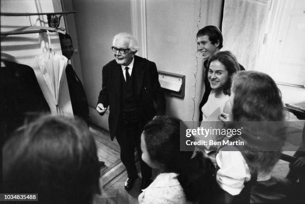 Jean Piaget Swiss psychologist known for his work in child development, with students at the University of Geneva July 5th, 1969.