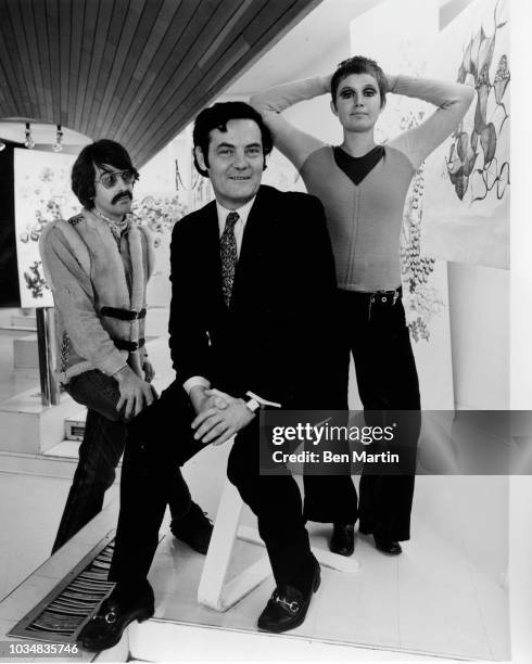 Paraphernalia President Paul Young and fashion designers Mike Mott and Betsy Johnson, May 28, 1968.