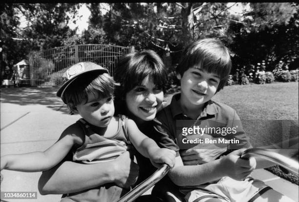 Talia Shire with her sons Matthew Shire and Jason Schwartzman, July 22, 1982.