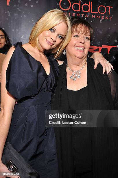 Actress Jaime King and producer Deborah Del Prete arrive on the red carpet of the Los Angeles premiere of "The Spirit" at the Grauman's Chinese...