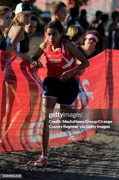 Bolsa Grande's Jeanette Zambrano finishes 1st in the seed race in the Palos Verdes Invitational Cross Country meet in Palos Verdes Estates, CA on...