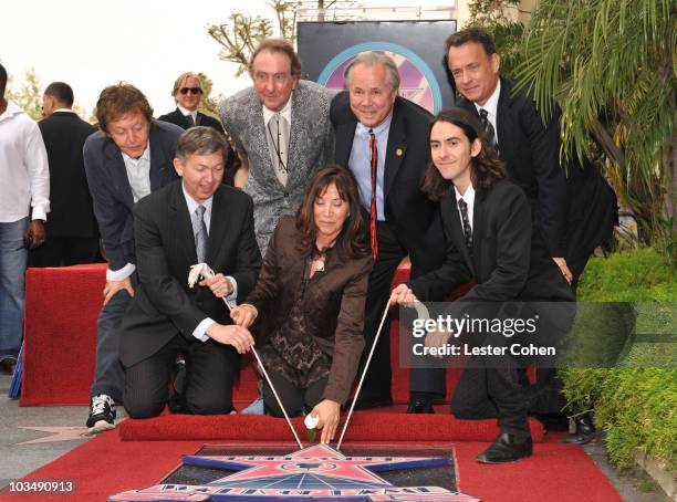 Sir Paul McCartney, Hollywood Chamber of Commerce President and CEO Leron Gubler, actor Eric Idle, Olivia Harrison, Los Angeles city councilman Tom...